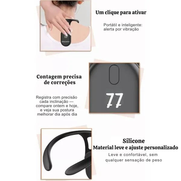 PosturaVibe™ - Corretor Postural - 𝘾𝙊𝙈𝙋𝙍𝙀 𝟭, 𝙇𝙀𝙑𝙀 𝟮