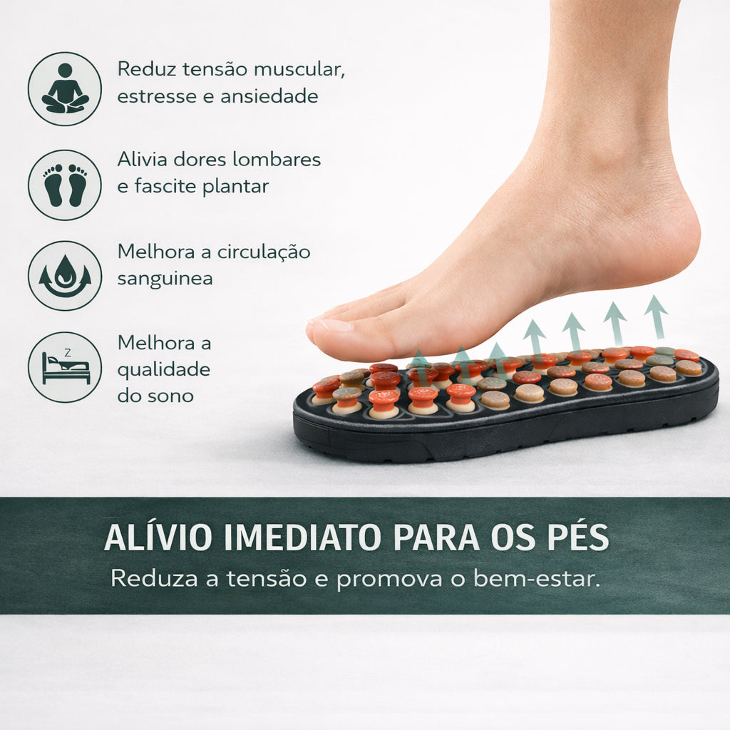OrtoConfort Alívio Diário™ - Chinelo Massageador de Acupuntura