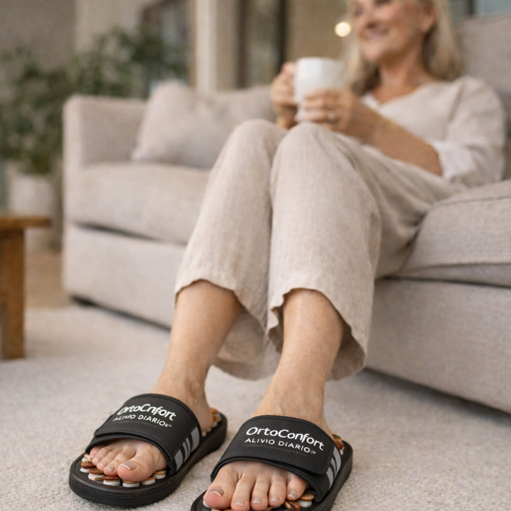 OrtoConfort Alívio Diário™ - Chinelo Massageador de Acupuntura