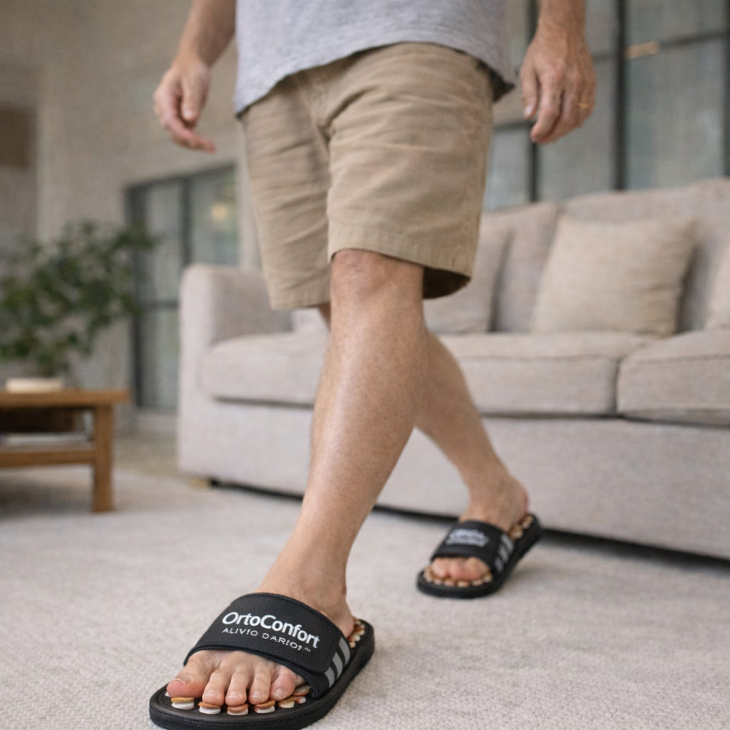 OrtoConfort Alívio Diário™ - Chinelo Massageador de Acupuntura